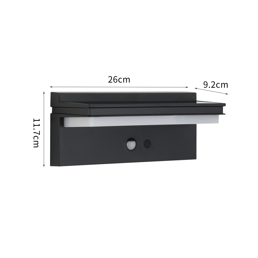 Brilagi - LED Solarna stenska svetilka s senzorjem SONCE SENSE LED/10W/3,7V 4000 mAh IP44