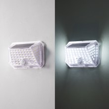 Brilagi - LED Solarna stenska svetilka s senzorjem WALLIE LED/0,85W/3,7V 6500K IP65 srebrna