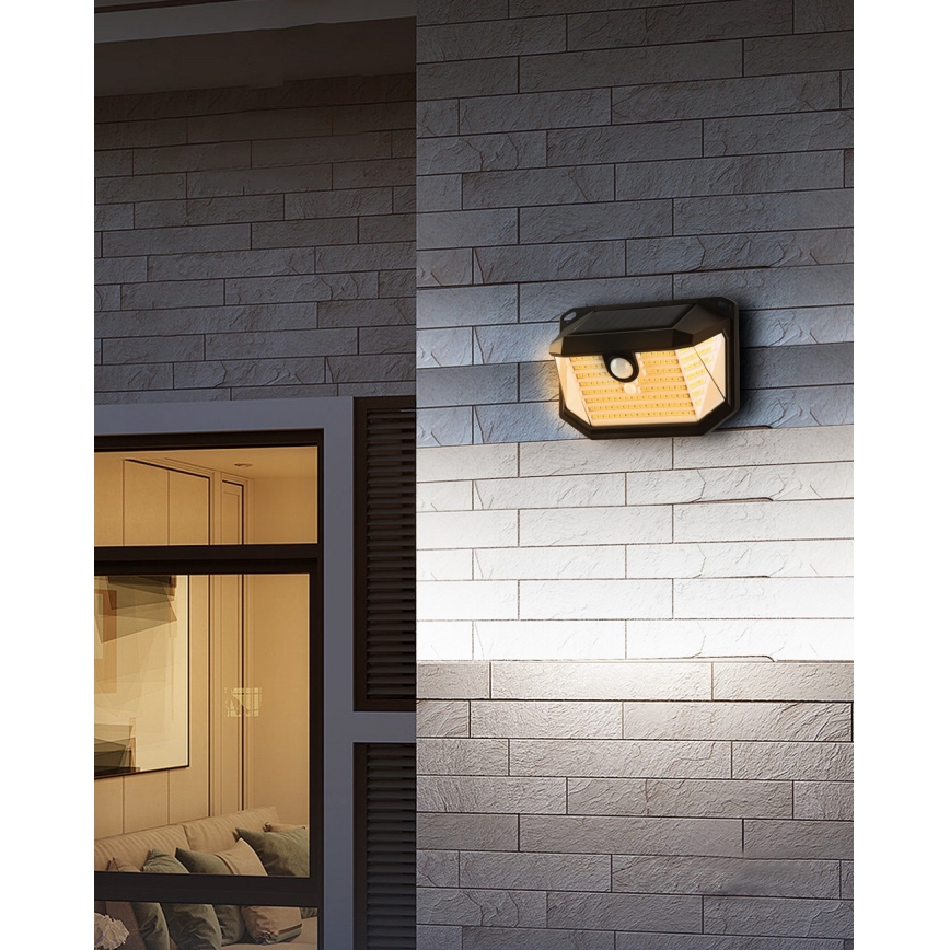 Brilagi - LED Solarna stenska svetilka s senzorjem WALLIE LED/4W/5,5V 1200 mAh 3000K IP65
