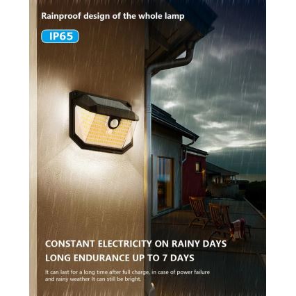 Brilagi - LED Solarna stenska svetilka s senzorjem WALLIE LED/4W/5,5V 1200 mAh 3000K IP65