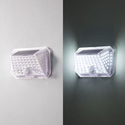 Brilagi - LED Solarna stenska svetilka s senzorjem WALLIE LED/4W/5,5V 1200 mAh 6500K IP64 srebrna