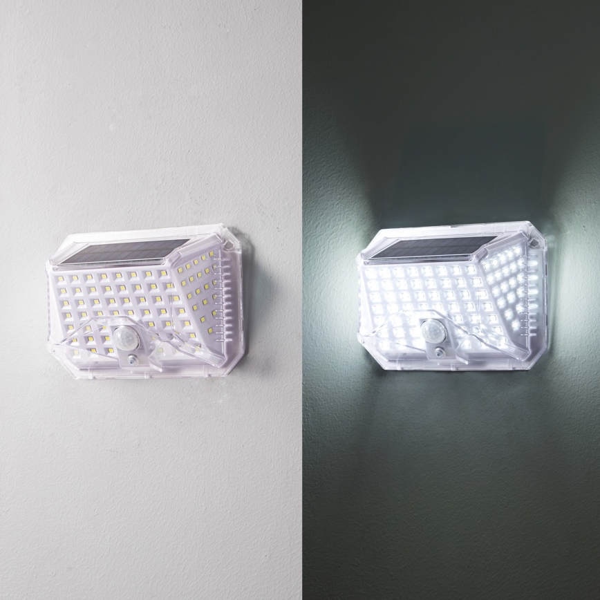 Brilagi - LED Solarna stenska svetilka s senzorjem WALLIE LED/4W/5,5V 1200 mAh 6500K IP64 srebrna