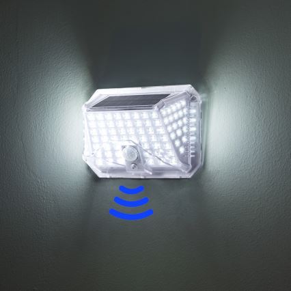 Brilagi - LED Solarna stenska svetilka s senzorjem WALLIE LED/4W/5,5V 1200 mAh 6500K IP64 srebrna