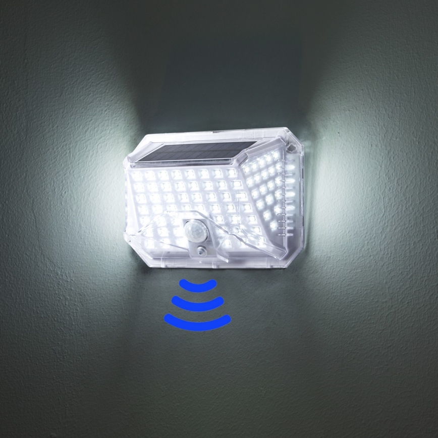 Brilagi - LED Solarna stenska svetilka s senzorjem WALLIE LED/4W/5,5V 1200 mAh 6500K IP64 srebrna