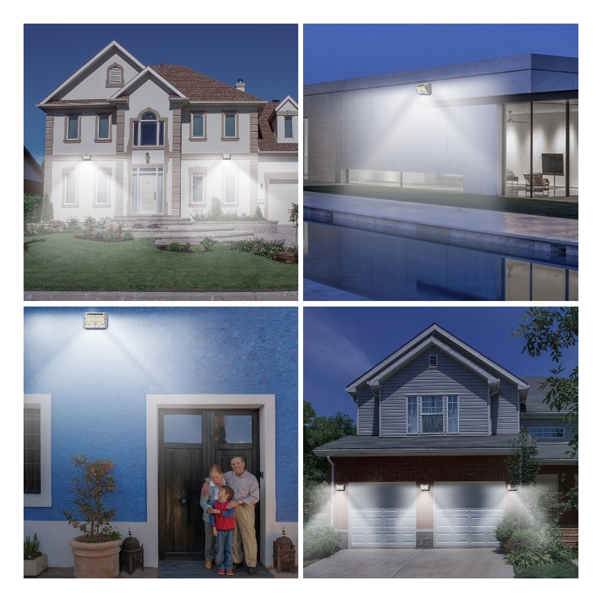 Brilagi - LED Solarna stenska svetilka s senzorjem WALLIE LED/4W/5,5V 1200 mAh 6500K IP64 srebrna