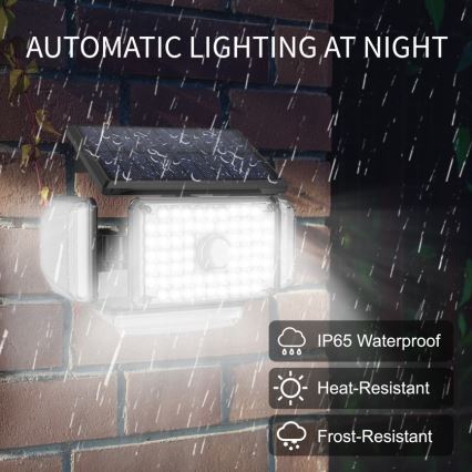 Brilagi - LED Solarna stenska svetilka s senzorjem WALLIE LED/5W/5,5V 2400 mAh IP65