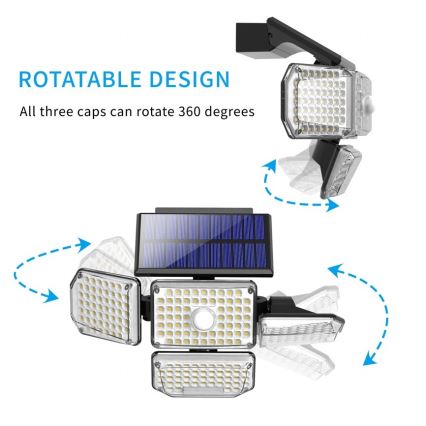 Brilagi - LED Solarna stenska svetilka s senzorjem WALLIE LED/5W/5,5V 2400 mAh IP65