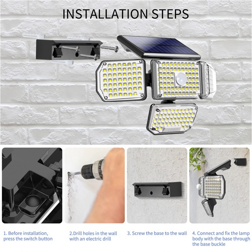 Brilagi - LED Solarna stenska svetilka s senzorjem WALLIE LED/5W/5,5V 2400 mAh IP65