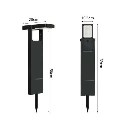 Brilagi - LED Solarna svetilka SONCE SPIKE LED/4W/3,7V 2200 mAh IP44