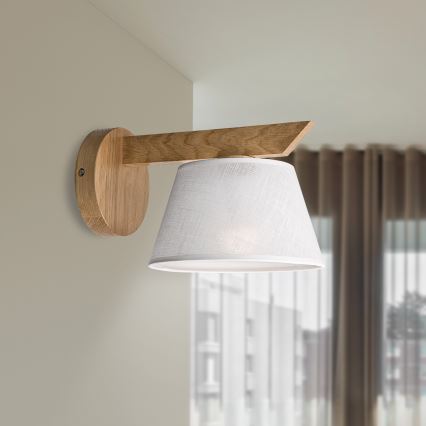 Brilagi - LED  Stenska svetilka ANTHONY 1xE14/40W/230V hrast/bela