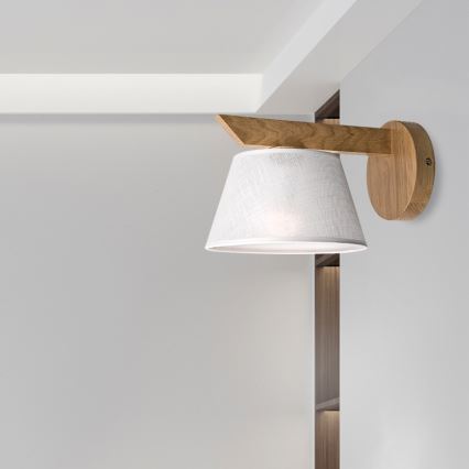 Brilagi - LED  Stenska svetilka ANTHONY 1xE14/40W/230V hrast/bela