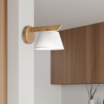 Brilagi - LED  Stenska svetilka ANTHONY 1xE14/40W/230V hrast/bela