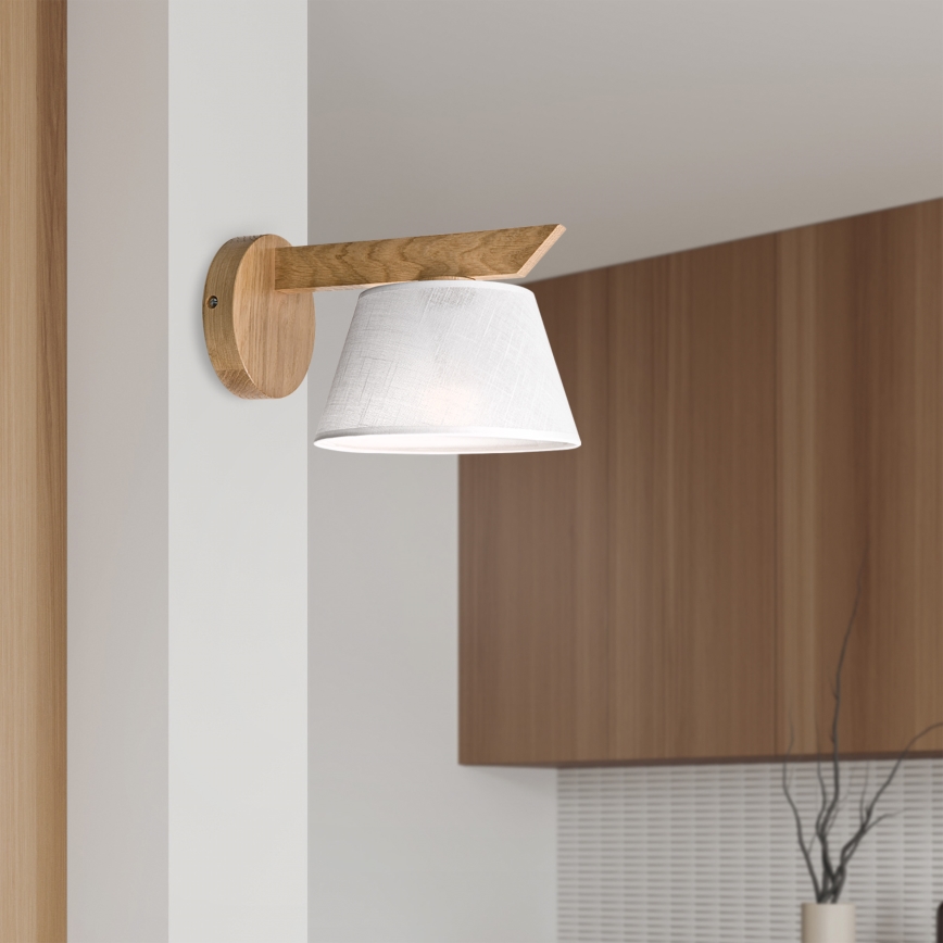 Brilagi - LED  Stenska svetilka ANTHONY 1xE14/40W/230V hrast/bela