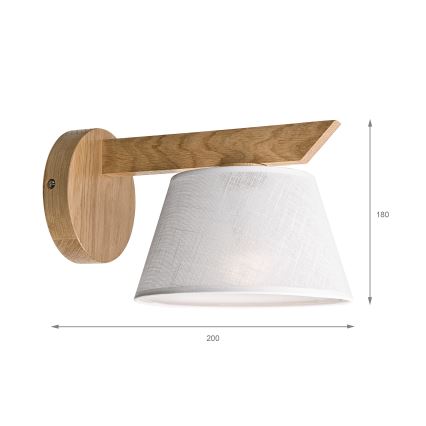 Brilagi - LED  Stenska svetilka ANTHONY 1xE14/40W/230V hrast/bela