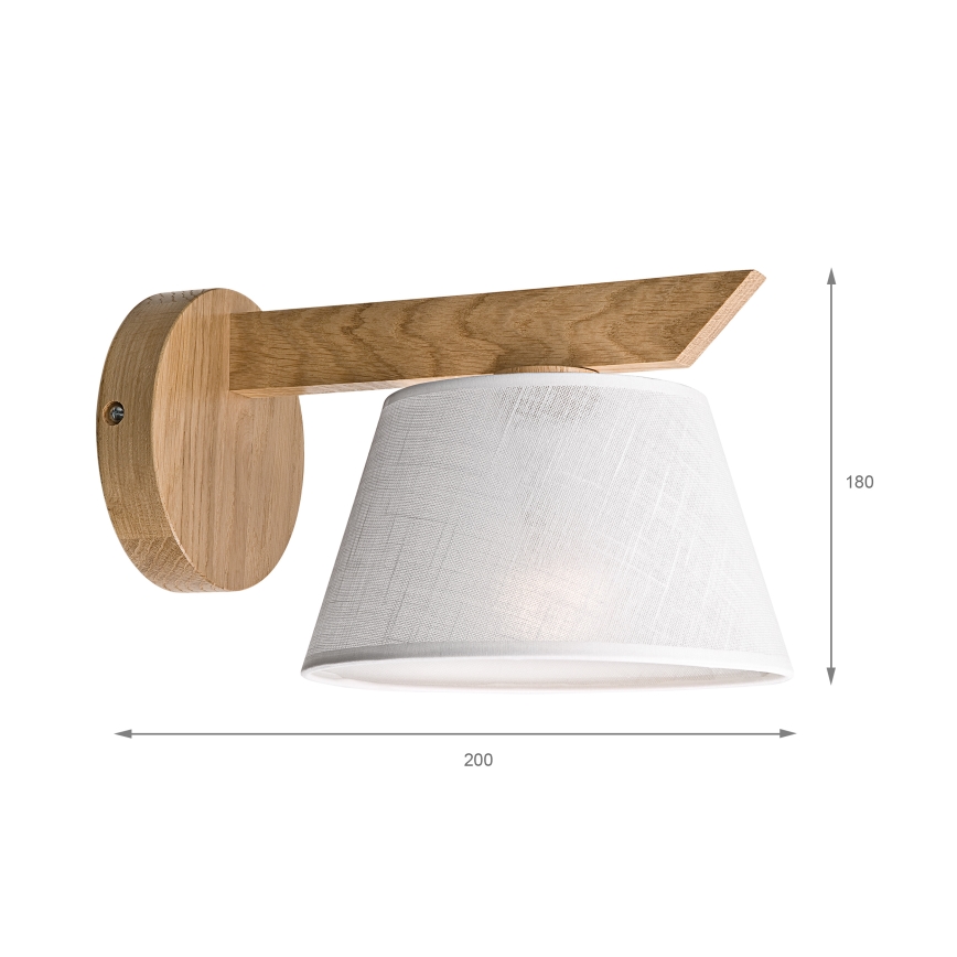 Brilagi - LED  Stenska svetilka ANTHONY 1xE14/40W/230V hrast/bela
