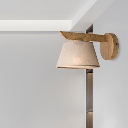 Brilagi - LED  Stenska svetilka ANTHONY 1xE14/40W/230V hrast/bež