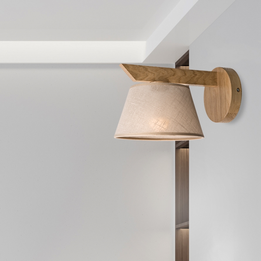 Brilagi - LED  Stenska svetilka ANTHONY 1xE14/40W/230V hrast/bež