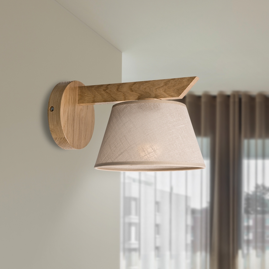 Brilagi - LED  Stenska svetilka ANTHONY 1xE14/40W/230V hrast/bež