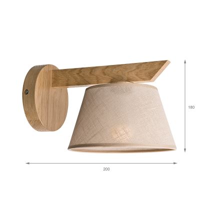 Brilagi - LED  Stenska svetilka ANTHONY 1xE14/40W/230V hrast/bež
