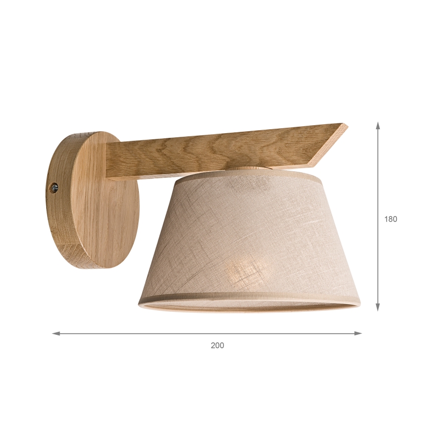 Brilagi - LED  Stenska svetilka ANTHONY 1xE14/40W/230V hrast/bež