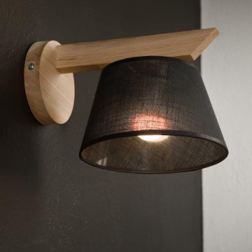Brilagi - LED  Stenska svetilka ANTHONY 1xE14/40W/230V hrast/črna
