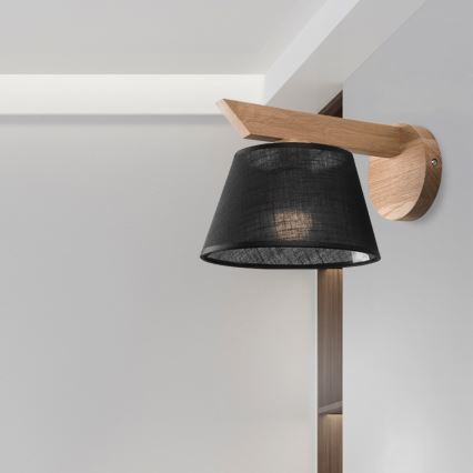 Brilagi - LED  Stenska svetilka ANTHONY 1xE14/40W/230V hrast/črna