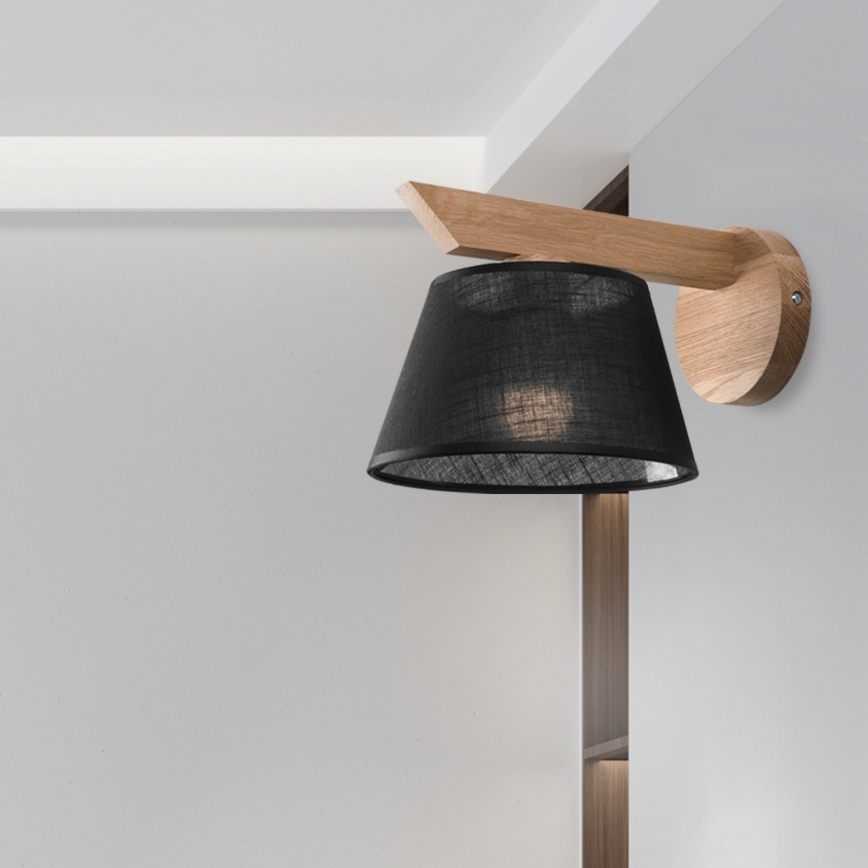 Brilagi - LED  Stenska svetilka ANTHONY 1xE14/40W/230V hrast/črna