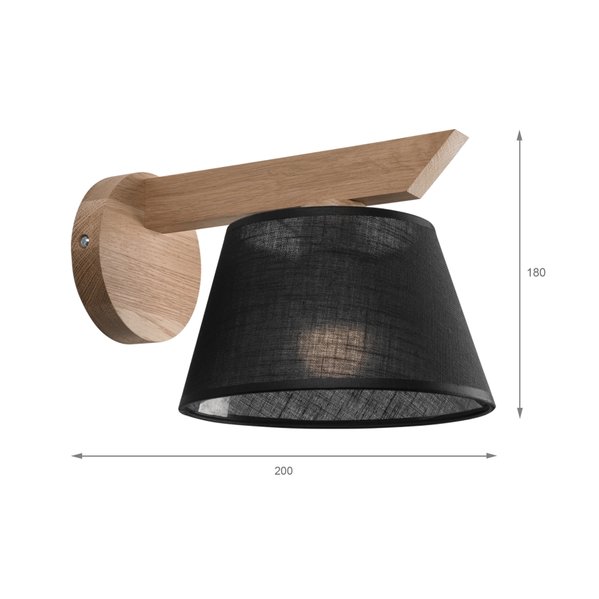 Brilagi - LED  Stenska svetilka ANTHONY 1xE14/40W/230V hrast/črna