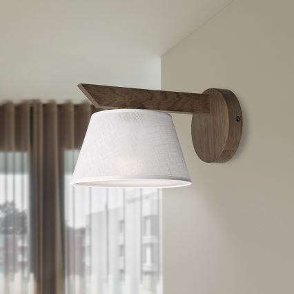 Brilagi - LED  Stenska svetilka ANTHONY 1xE14/40W/230V hrast oreh/bela