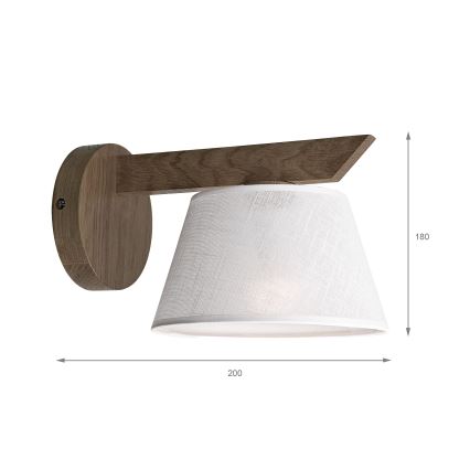 Brilagi - LED  Stenska svetilka ANTHONY 1xE14/40W/230V hrast oreh/bela