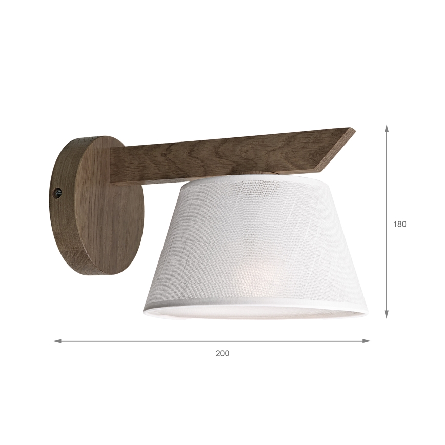 Brilagi - LED  Stenska svetilka ANTHONY 1xE14/40W/230V hrast oreh/bela