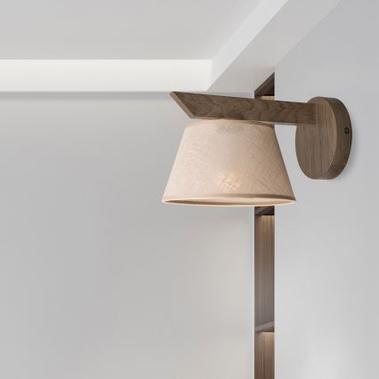 Brilagi - LED  Stenska svetilka ANTHONY 1xE14/40W/230V hrast oreh/bež