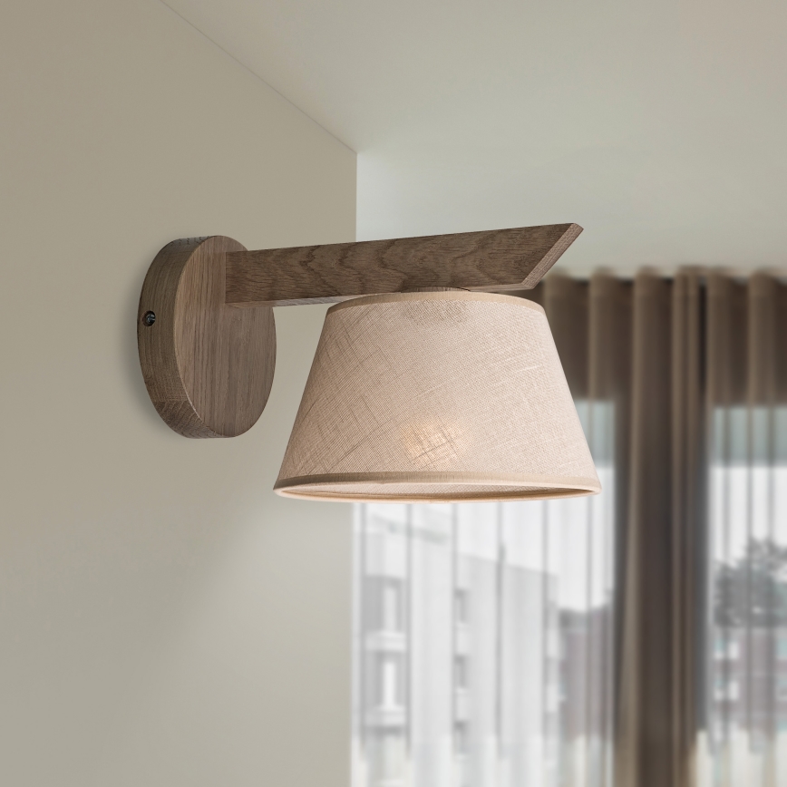 Brilagi - LED  Stenska svetilka ANTHONY 1xE14/40W/230V hrast oreh/bež