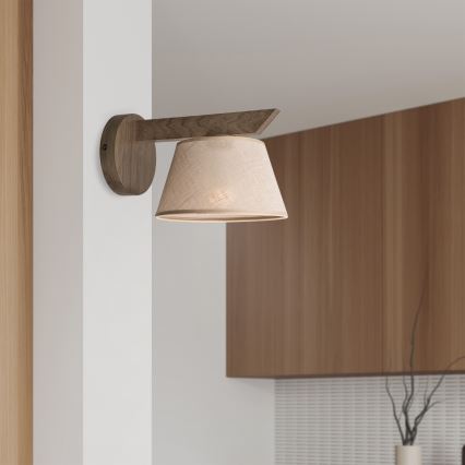 Brilagi - LED  Stenska svetilka ANTHONY 1xE14/40W/230V hrast oreh/bež