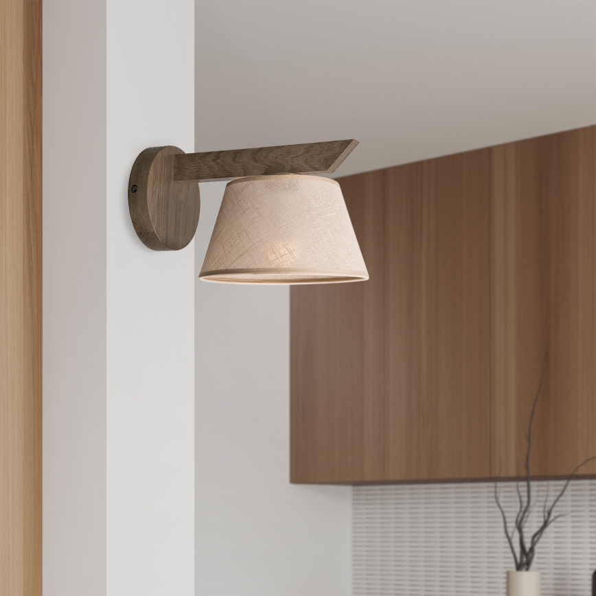 Brilagi - LED  Stenska svetilka ANTHONY 1xE14/40W/230V hrast oreh/bež
