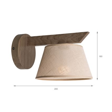 Brilagi - LED  Stenska svetilka ANTHONY 1xE14/40W/230V hrast oreh/bež