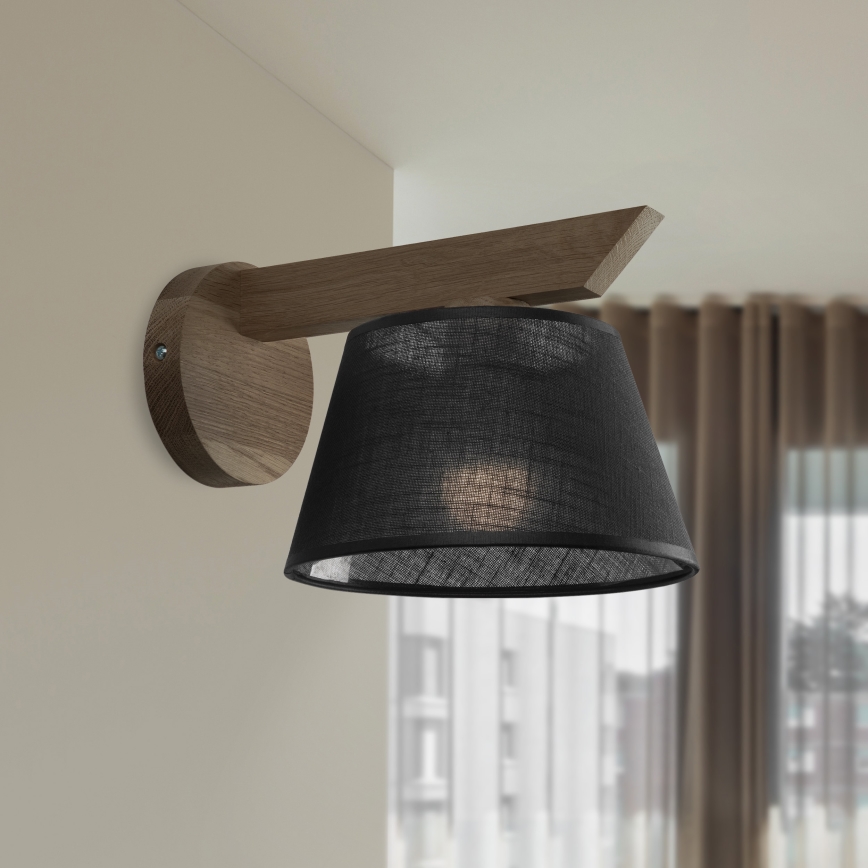 Brilagi - LED  Stenska svetilka ANTHONY 1xE14/40W/230V hrast oreh/črna