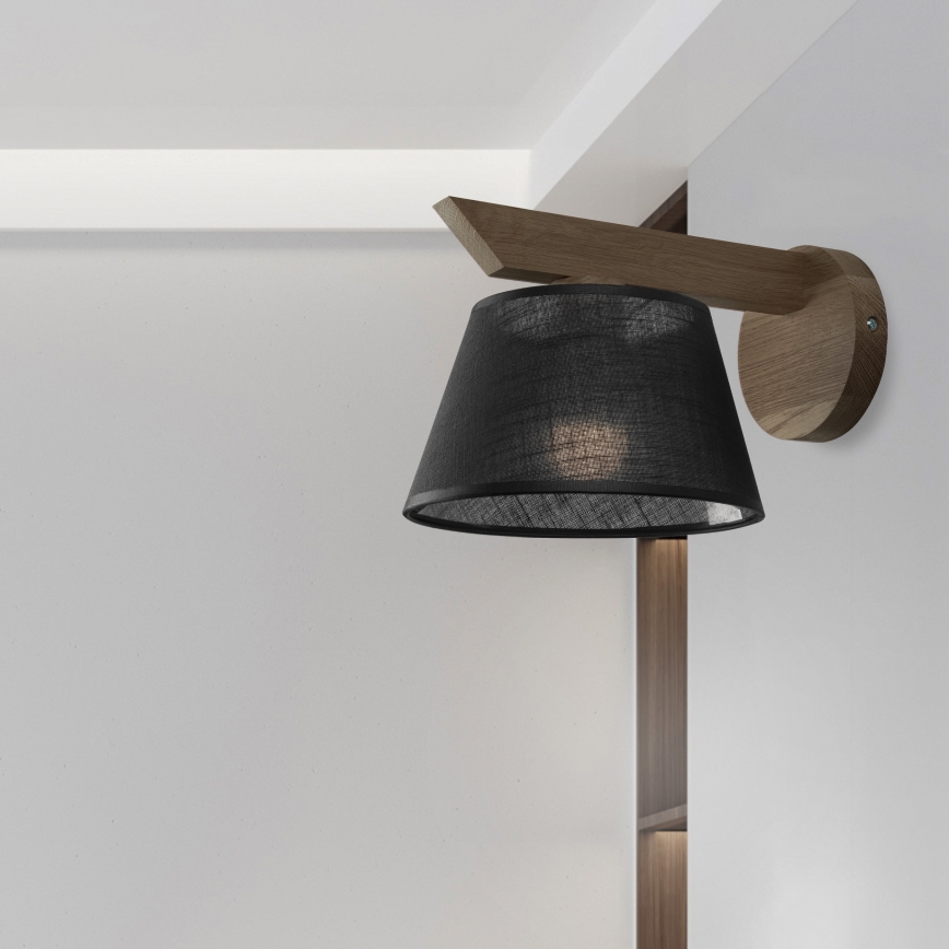 Brilagi - LED  Stenska svetilka ANTHONY 1xE14/40W/230V hrast oreh/črna