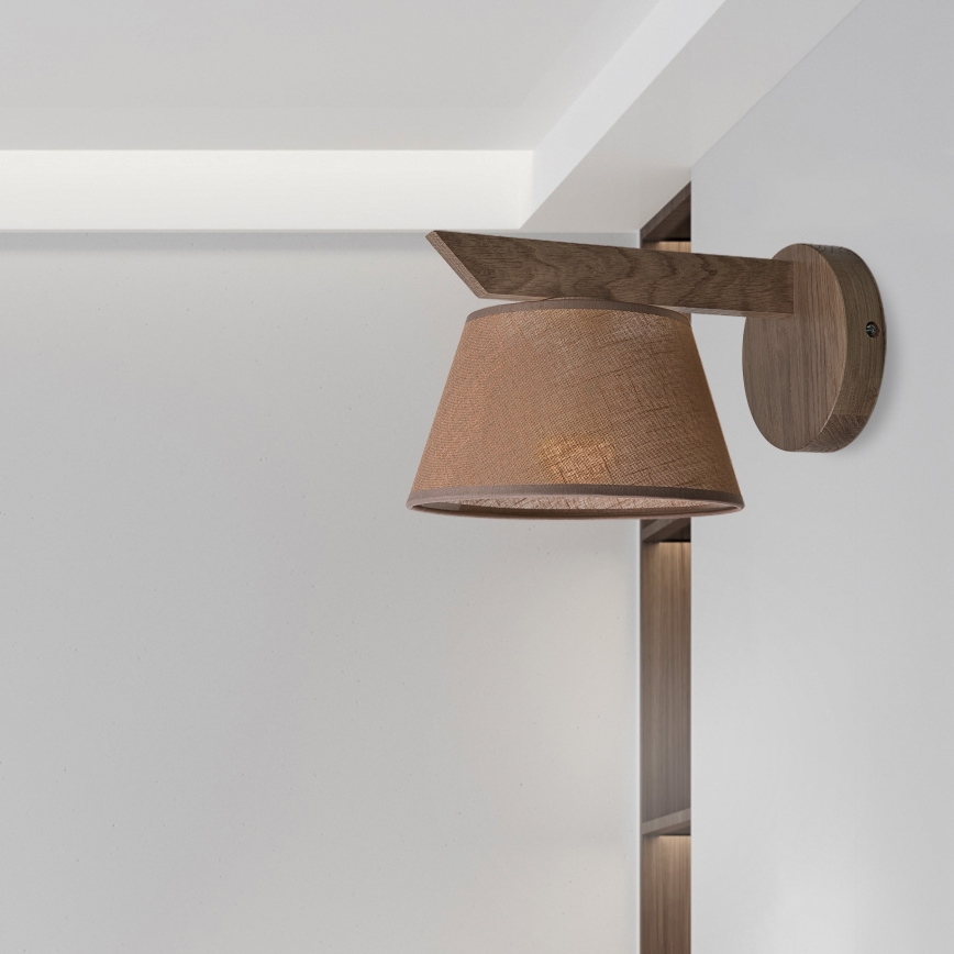 Brilagi - LED  Stenska svetilka ANTHONY 1xE14/40W/230V hrast oreh/rjava