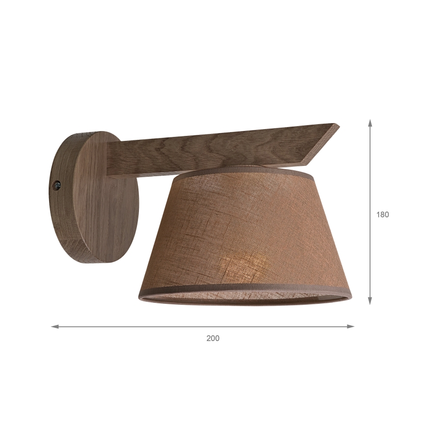 Brilagi - LED  Stenska svetilka ANTHONY 1xE14/40W/230V hrast oreh/rjava