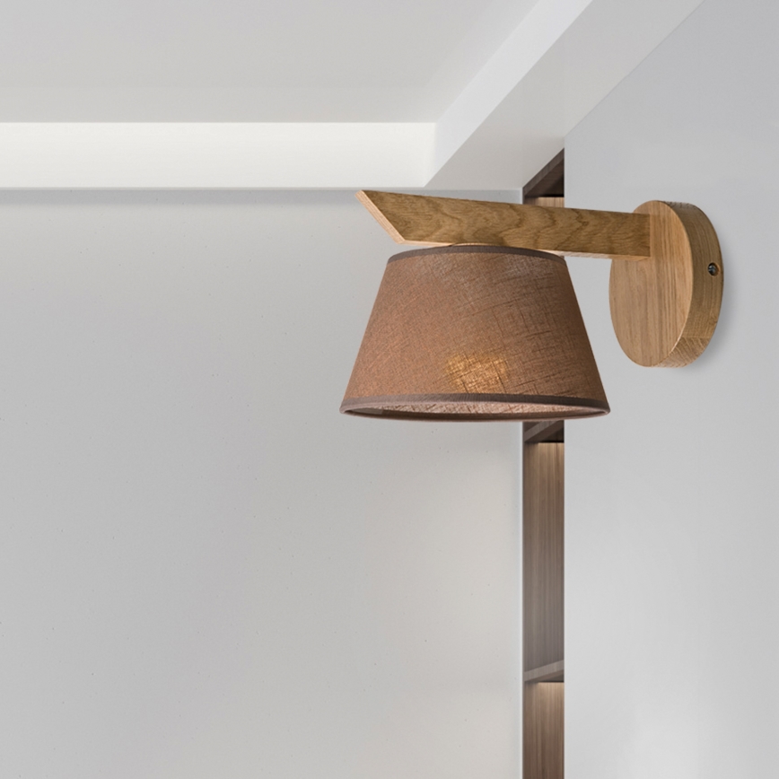 Brilagi - LED  Stenska svetilka ANTHONY 1xE14/40W/230V hrast/rjava