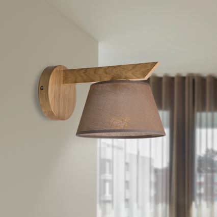 Brilagi - LED  Stenska svetilka ANTHONY 1xE14/40W/230V hrast/rjava