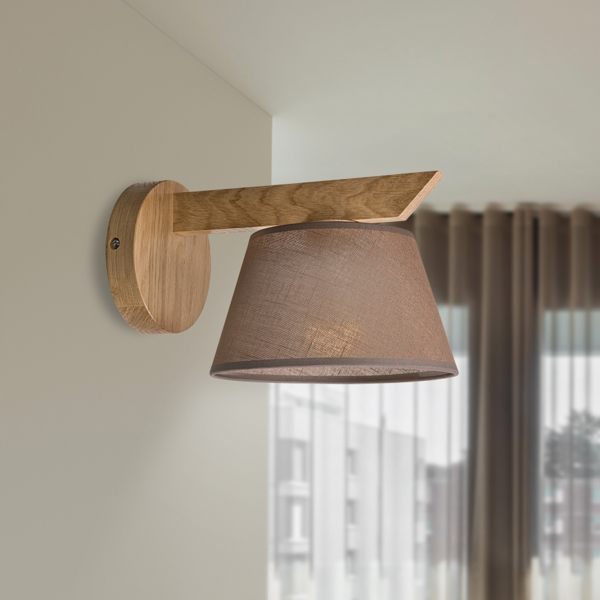 Brilagi - LED  Stenska svetilka ANTHONY 1xE14/40W/230V hrast/rjava