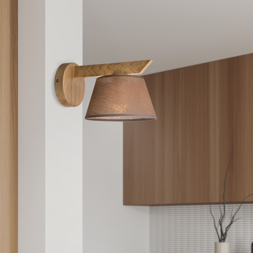 Brilagi - LED  Stenska svetilka ANTHONY 1xE14/40W/230V hrast/rjava