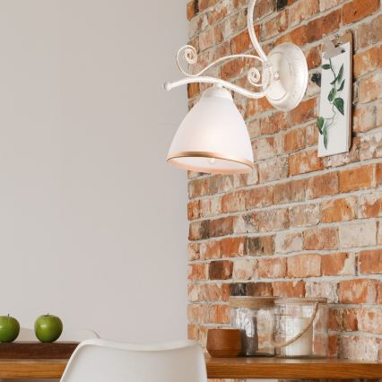 Brilagi - LED stenska svetilka ANTICO 1xE27/60W/230V 3000K bela patina