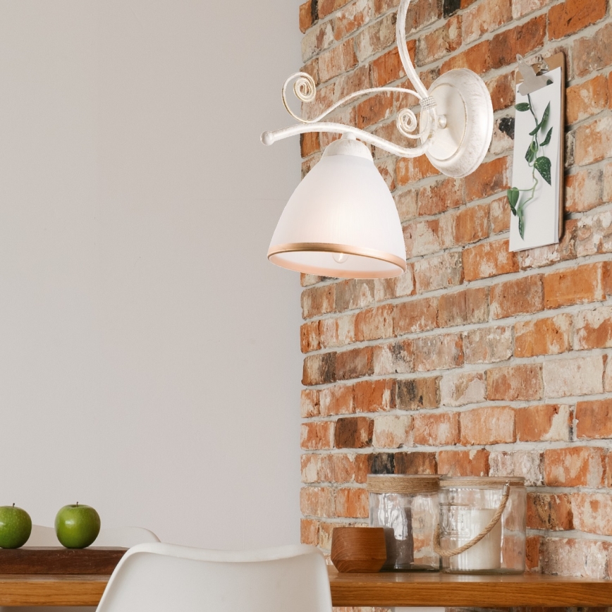 Brilagi - LED stenska svetilka ANTICO 1xE27/60W/230V 3000K bela patina