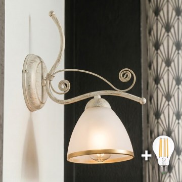 Brilagi - LED stenska svetilka ANTICO 1xE27/60W/230V bela patina