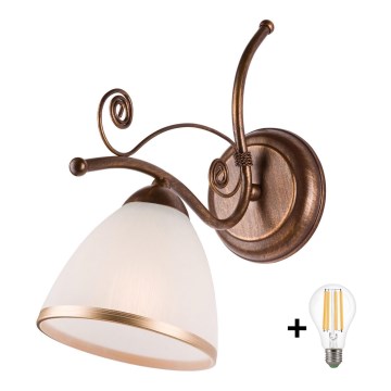 Brilagi - LED Stenska svetilka ANTICO 1xE27/60W/230V bronasta patina