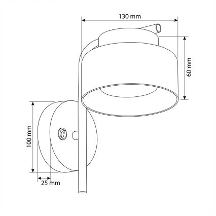 Brilagi - LED Stenska svetilka AURA LUX 1xGX53/30W/230V črna/dimna