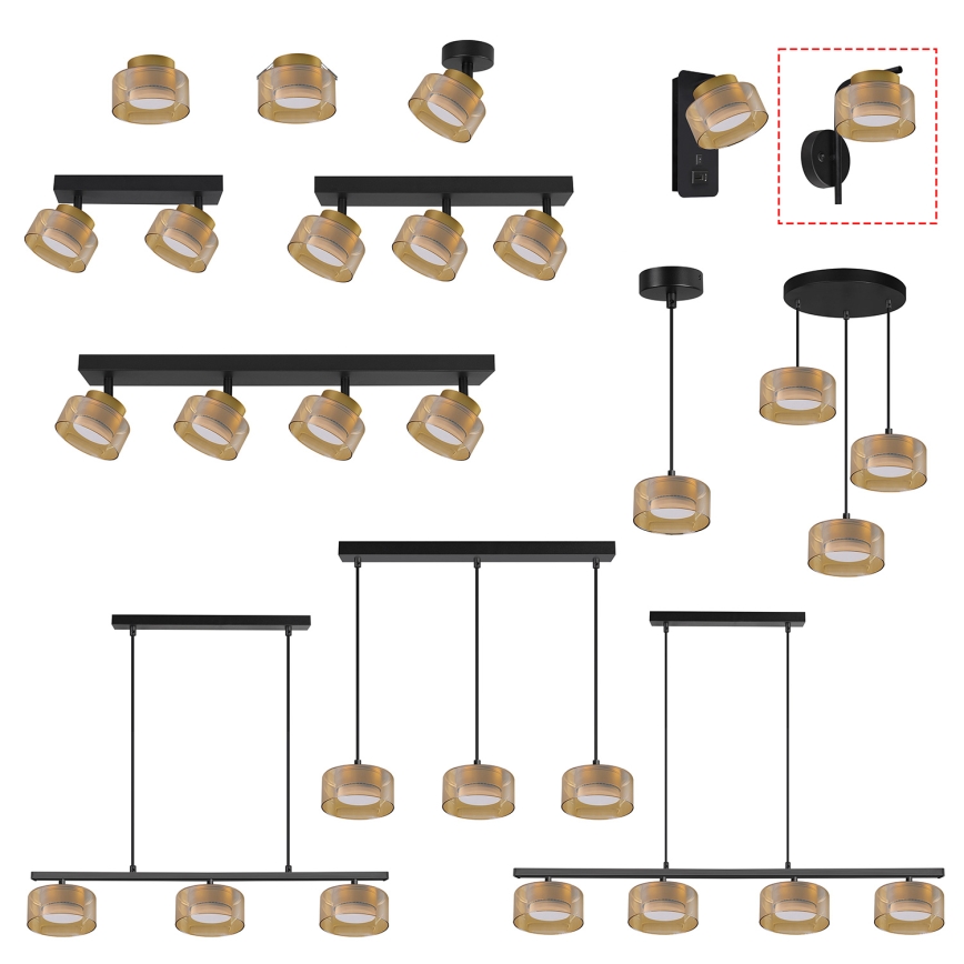 Brilagi - LED Stenska svetilka AURA LUX 1xGX53/30W/230V črna/zlata